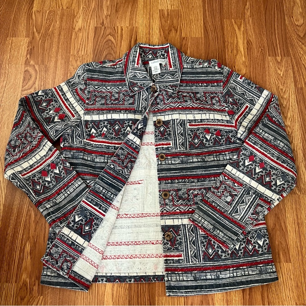 COLDWATER CREEK Southwestern Aztec Print Jacket Size S